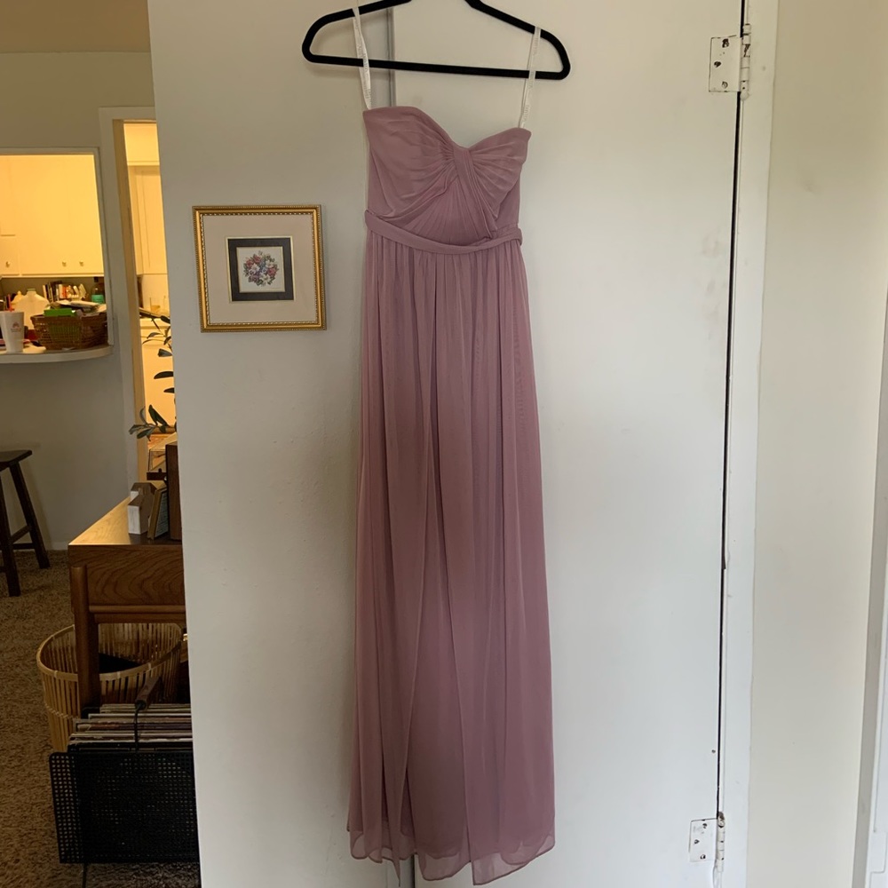 David’s Bridal strapless formal dress
